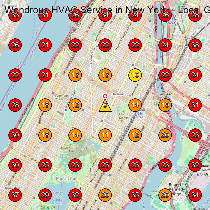 Wondrous HVAC Service in New York GeoGrid visibility map for Hvac Contractor in New York